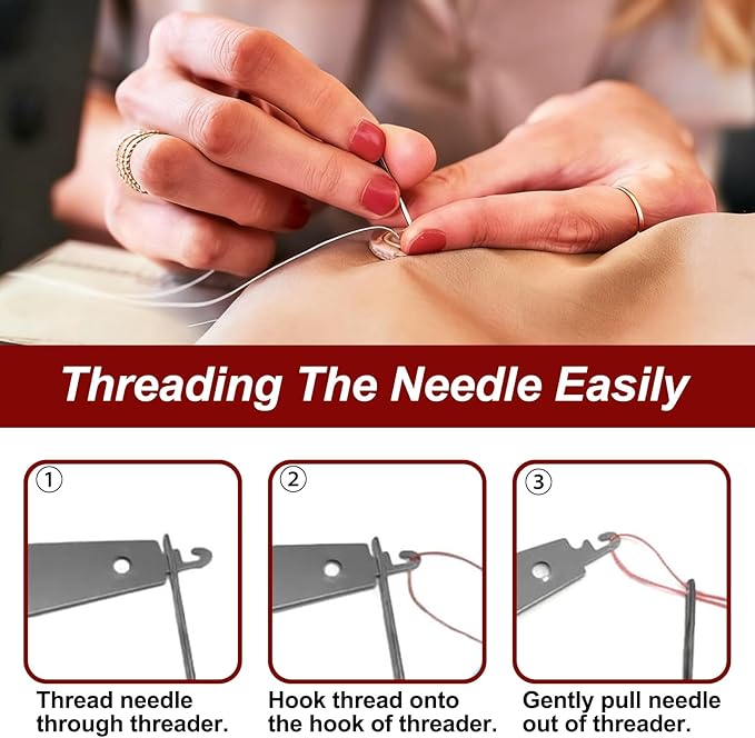 Big Eye Steel Sewing Needles Kit, 41Pcs Sewing Tool Set Portable and Durable, Needle and Thread Kit Needles Thread Hand Repair Tools for DIY Home Daily Use