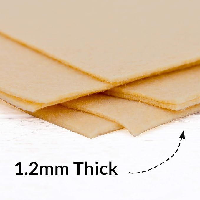 Threadart Premium Felt Roll - 12" x 10yd - Cream | Soft Wool-Like Feel | 1.2mm Thick Fabric for DIY Crafts, Sewing, Crafting Projects | Compatible with Cricut Maker