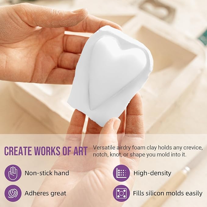 CALPALMY Air Dry Foam Clay (36 Pack), 360g White Moldable Soft Clay for Kids Gifts Partty and School Project Supplies, Perfect for Crafting Cosplay and Artistic Projects