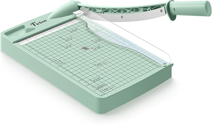 Firbon 12" Guillotine Paper Cutter, Heavy Duty 12-Sheet Capacity Trimmer for Cardstock, Photos, Scrapbooking, Office, Classroom, Studio (Morandi)