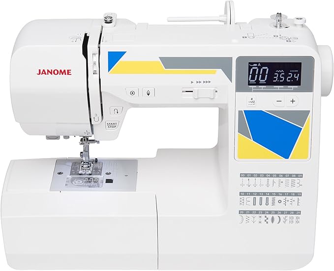 Janome MOD-30 Computerized Sewing Machine with 30 Built-In Stitches, 3 One-Step Buttonholes, Drop Feed and Accessories