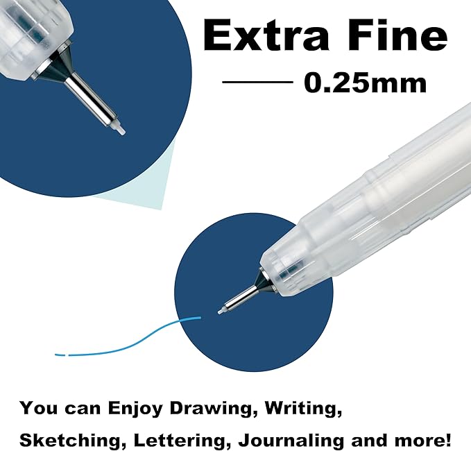 Kuretake Karappo Pen, 0.25mm Extra Fine tip 5pcs set, Empty refillable ink pen, for lettering, calligraphy, illustration, drawing, Made in Japan