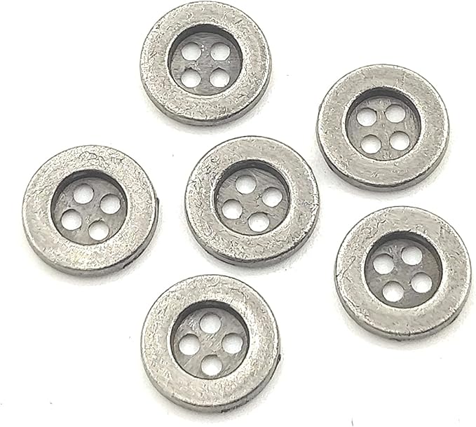 50pcs Metal Buttons Vintage Style Round Buttons 4 Holes Bulk for Clothing DIY Crafts Handmade Buttons Scrapbooking Sewing Decorations 13mm (Antique Silver)