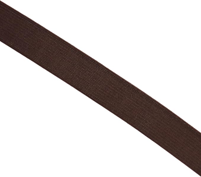 Mandala Crafts Wide 3/4 Inch Dark Brown Elastic Bands Spool for Pants Waistbands Sewing and DIY Crafts, 50 YD Stretchy Flat Fabric Strap Knit Elastic Band for Wig