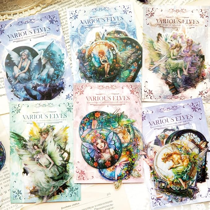 Yoksas Fantasy Butterfly Fairy Scrapbook Stickers - 180Pcs Waterproof Clear Cryptid Fairy Tale Stickers for Journaling, Laptops, Resin Art, Fairycore Aesthetic Art Supplies