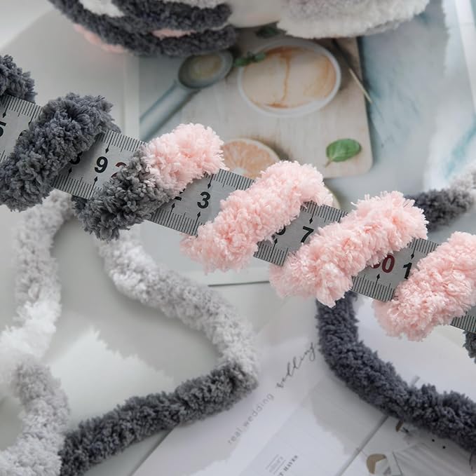 Hombys 8 Pack Giant Chunky Yarn for Crocheting/Hand Knitting - Super Bulky, Soft, Fluffy, Plush Fuzzy Yarn - Tie Dye, Mixed Color Thick Chenille - Dark Grey, Pink, White