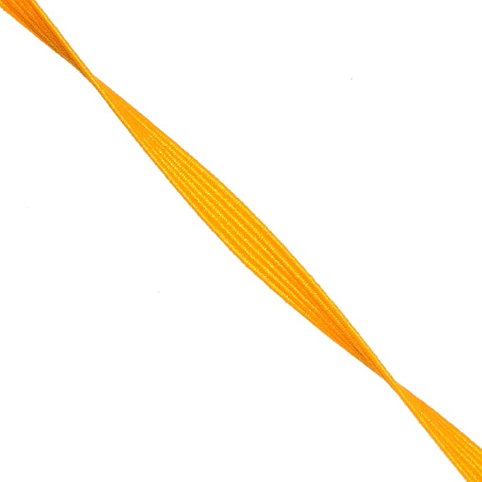 Mandala Crafts 6mm 50 Yds Roll of Gold Elastic Bands for Sewing - 1/4 Flat Elastics Cord - 1 4 Inch Braided Stretch Straps for Crafting