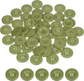 HARFINGTON 50pcs Sewing Button 30mm (1-3/16 Inch) 4 Holes Resin Thickened Round Crafting Replacement Buttons for Clothing DIY Crafts Decoration, Green