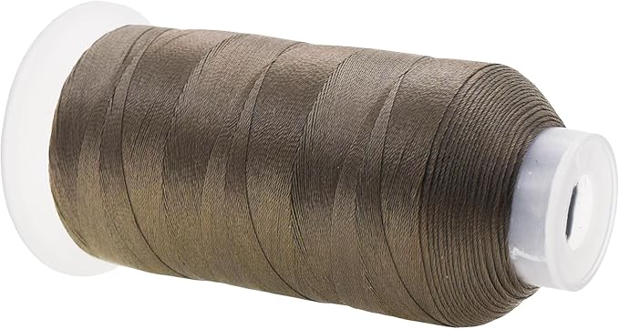 Mandala Crafts Dark Beige Heavy Duty Thread - 1500 Yds Tex 70 Bonded Polyester Threads for Sewing Drapery, Jeans, Leather, Hair, Outdoor Marine Upholstery