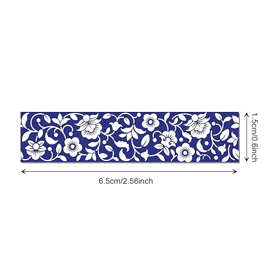 12 Pcs Blue and White Porcelain Washi Tape Set Chinoiserie Patterned Masking Tape Porcelain Pattern Decorative Paper Sticker for Scrapbook DIY Craft Gift Wrapping Handbook Sticker