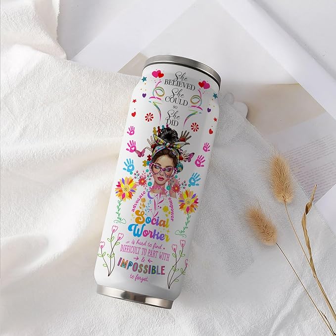 Social Worker Tumbler for Women, Social Workers Gifts for Office Decor 17oz Tumbler Mug, Appreciation Gifts for Social Works Practitioner, Birthday Graduation Gift Ideas for BSW MSW DSW