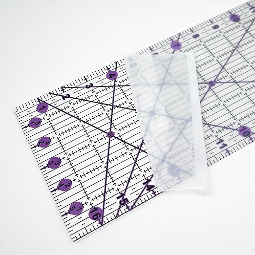 Quilting Rulers,Sewing Rulers,4 Piece Quilting Square Templates Purple(1"X11",1.5"X12",3"X16",6"X17")