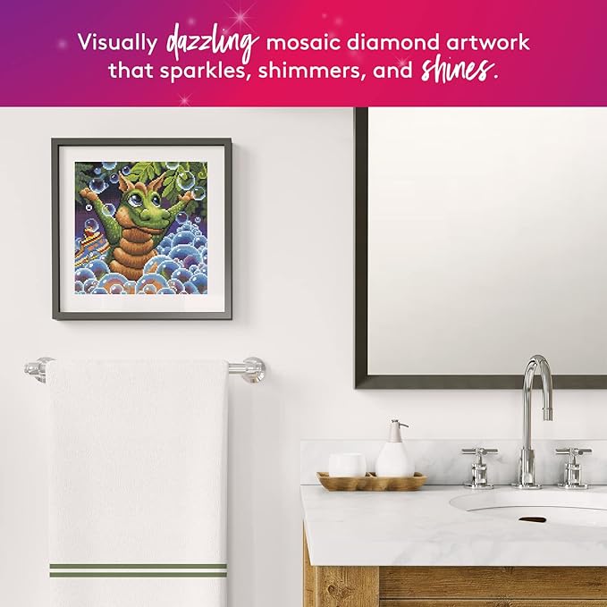 DIAMOND ART CLUB Bubbles - Spangler Diamond Painting Kit, Fun DIY Crafts for Adults, Round Diamond Art Canvas, 13" x 13"