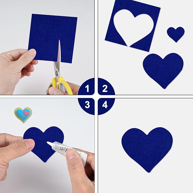 40 Pcs Deep Navy Blue Felt Fabric Sheet 8" x 12" Assorted Color Felt Fabric Sheets for Crafts DIY Handcraft Sewing Squares Patchwork Nonwoven