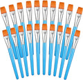 Zonon 20 Pcs Flat Paint Brushes Acrylic Painting Craft Accessories Classroom Prizes Gifts Small Watercolor Paint Brushes Bulk for Adult Artist Detail Oil Canvas Face(1 Inch,Blue)