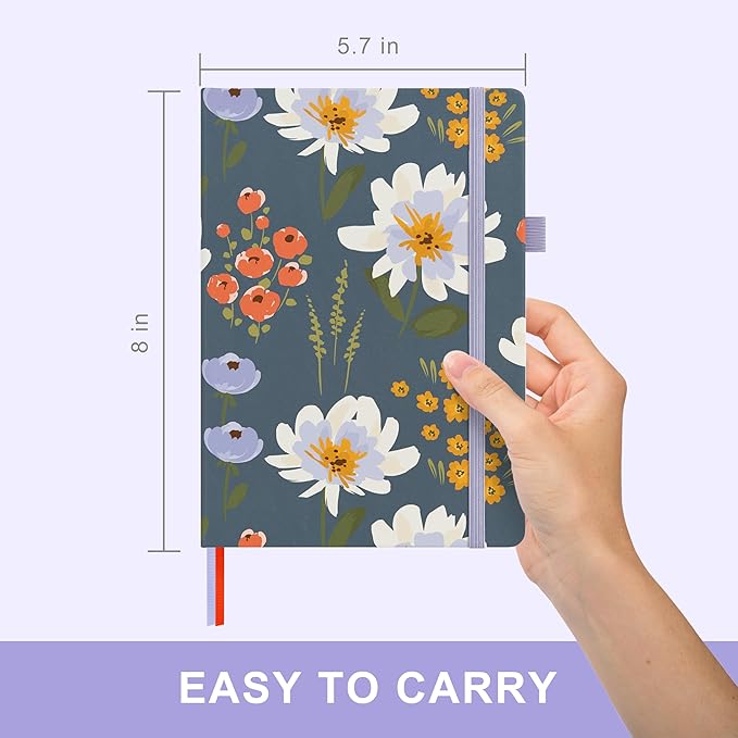 &And Per Se Lined Journal Notebook for Women&Men with Pattern, 160 Pages 100GSM Thick Paper, A5 Hardcover Journals for Writing, 5.7'' x 8'' (Garden Flowers)