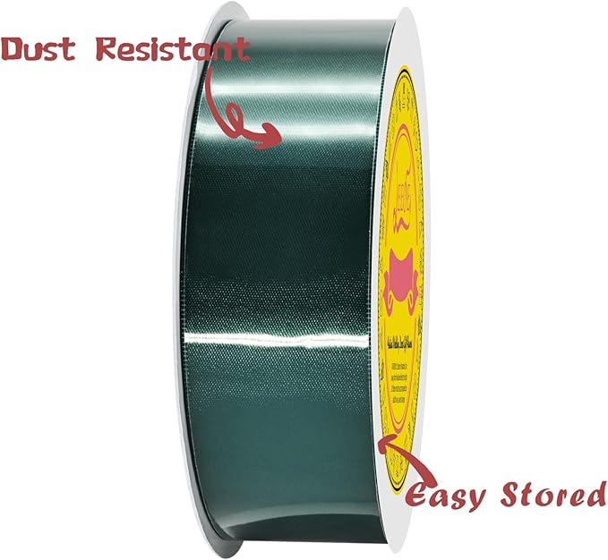 Double Face Teal Satin Ribbon 1-1/2 inch X 50 Yards Polyester Teal Ribbon for Gift Wrapping Very Suitable for Weddings Party Hair Bow Invitation Decorations and More