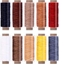 BUTUZE 550Yards Leather Sewing Waxed Thread,150D 55Yards Per Spool Stitching Thread for Craft DIY,Bookbinding,Shoe Repairing,Leather Sewing