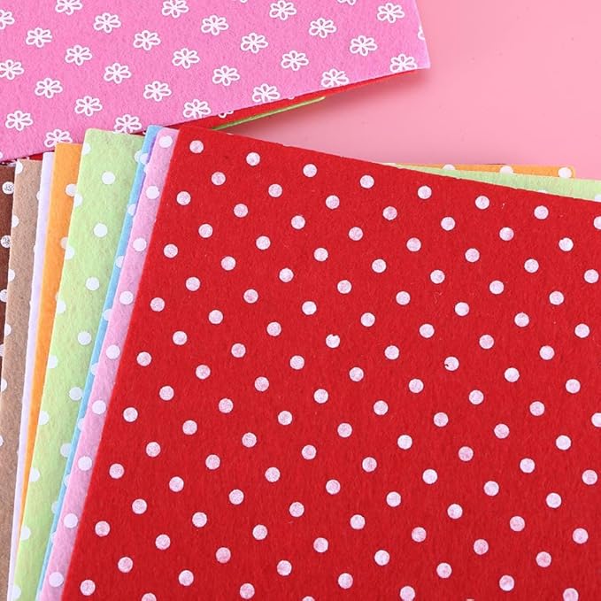 20Pcs 5.91X5.91 Inch DIY Nonwoven Flower Dot Printed Fabric Squares for Sewing Craft Projects Patchwork and Handmade Decorations