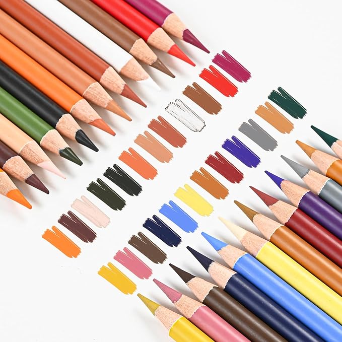 Pastel Pencils,Colored Charcoal Pencils Drawing Set, Skin Tone Colored Pencils,Charcoal Pencils for Drawing Pastel Chalk Pencils for Sketching, Shading, Coloring, Layering & Blending,24 Colors