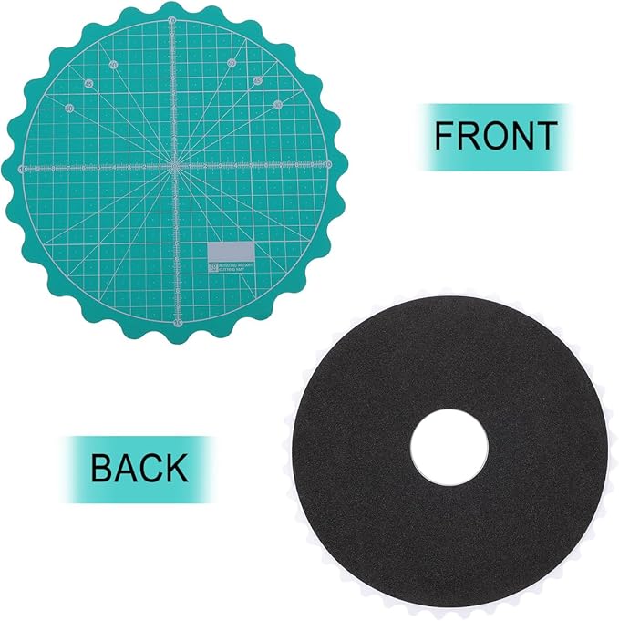 Angoily 15 Inch Rotary Cutting Mat Self-Healing Round Craft Mat with 360 Degree Smooth Rotation for Quilting Sewing and Diy Projects