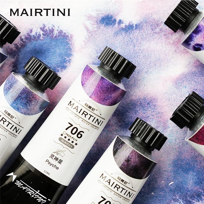 Mairtini Artists' Layered Granulating Watercolor 12 Colors Set 5ml