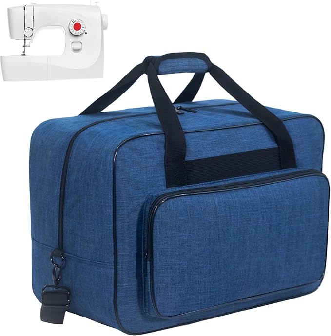 Sewing Machine Carrying Case，Sewing Machine Carrying Case Tote Bag，Universal Tote Storage Bag with Pockets and Handles, Suitable for Most Standard Singer, Janome (BLUE)