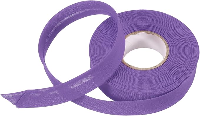 MECCANIXITY 3/4 Inch Single Fold Bias Tape Polyester Continuous Bulk Bias Tape for Sewing, Seaming Quilting Hemming Binding Crafts (Purple 10 Yards)