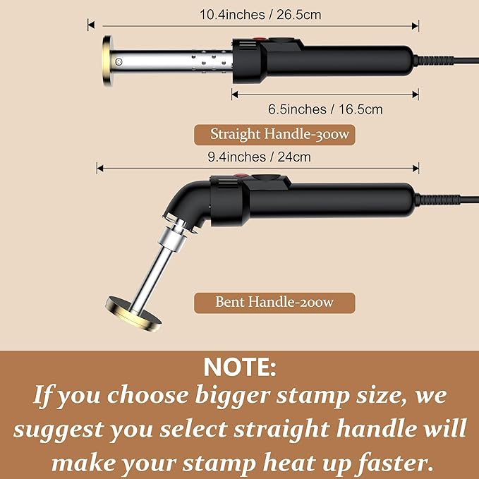 Electric Branding Iron for Wood, Wood Branding Iron Personalized, Custom Woodworking Burning Stamp with LOGO/TEXT,Temperature-Controlled,DIY Wood Burning Tool (E-Straight)