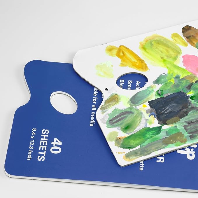 Disposable Palette Paper Pad - 40 Sheets 9.4x13.3 inch Artist Mixing Paper for Adults Students (7.8 x 11.6in)