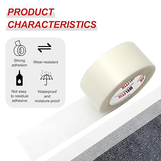 WELSTIK Professional Grade Duct Tape, Waterproof Gaffer Matte Cloth Fabric,Duct Tape for Photographers,Waterproof Gaffer Tape (2 Inch X 45 Yards,Clear)