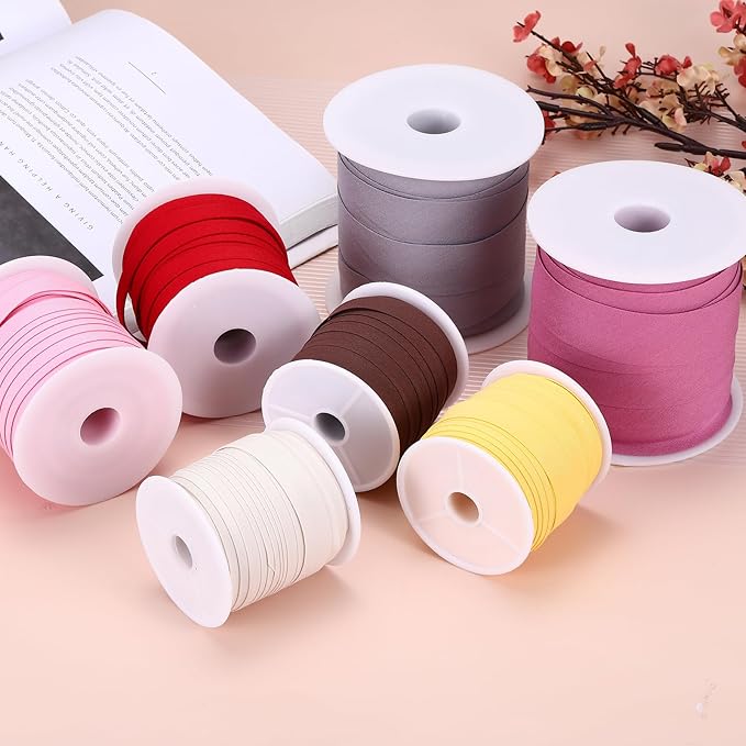 MECCANIXITY 1 Inch Single Fold Bias Tape Cotton Continuous Bulk Bias Tape for Sewing,Seaming Quilting Hemming Binding Crafts (Navy Blue 25 Yards)