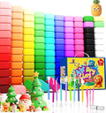 Air Dry Clay for Kids 120 Packs Air Foam Clay, 100 Customized Colors, More White and Black Magic Clay, Non-Sticky Soft and Super Light Clay with Sculpting Tools, Guide, 3 Age+