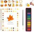 Kivzex Watercolor Workbook for Adults, Beginner Friendly Watercolor Painting Kit Autumn Water Coloring Book, Nature-Themed Practice Art Gift Water Color Paint Book with Palette and Brush