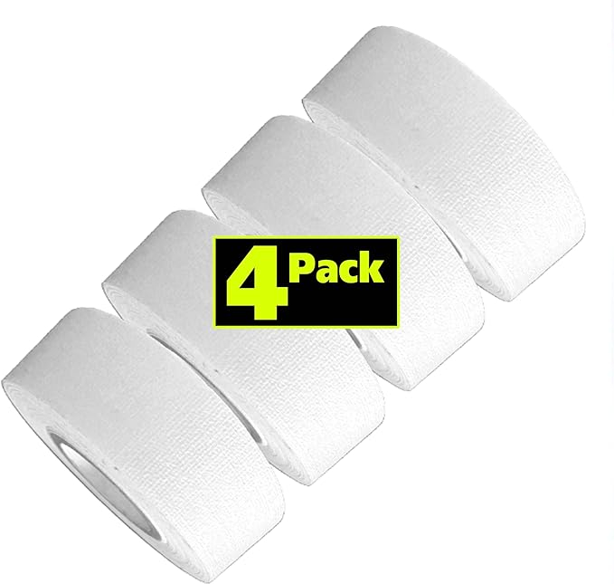 Professional Premium Grade Gaffer Tape - Heavy Duty Pro Gaff Tape - Holds Down Wires Leaves No Sticky Residue Easy to Tear, Multipurpose (4-Pack Gaffers Tape White, 1 Inch x 8 Yards Each roll)