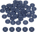 HARFINGTON 50pcs Sewing Button 20mm (3/4 Inch) 4 Holes Resin Thickened Round Crafting Replacement Buttons for Clothing DIY Crafts Decoration, Dark Blue