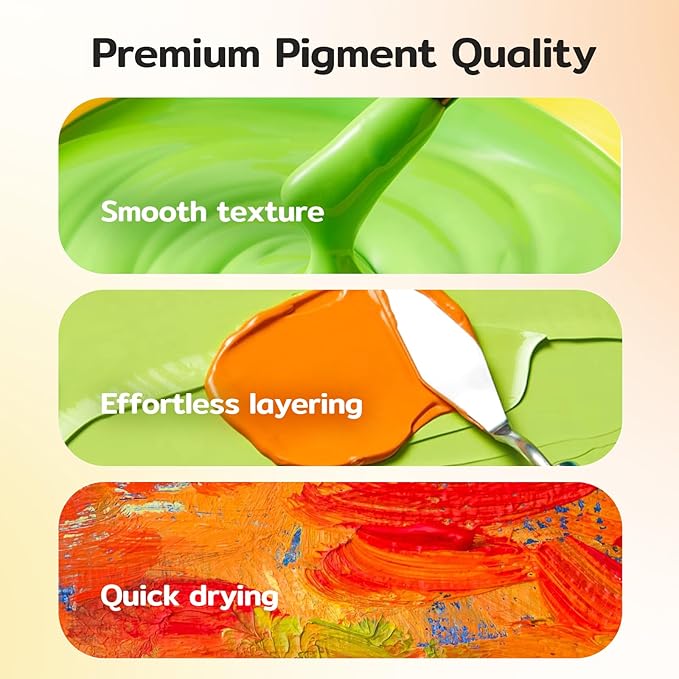 14 Colors Large Bulk Acrylic Paint Set (500 ml/16.9 oz Extra Large Bottles), Non-Toxic for Kids & Adults, Acrylic Paint Bulk on Wood, Glass, Ceramic, Art Painting Supplies with Palette Knife