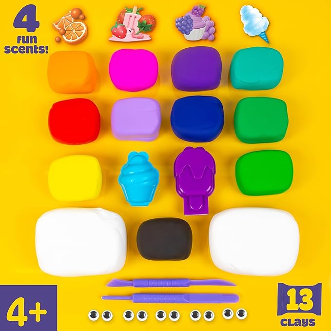 Play-Doh Air-Dry Clay Scented Variety Pack, Air Dry Clay for Kids, Modeling Clay for Kids, Arts & Crafts Gift, Craft Supplies, Molding & Sculpting Clay
