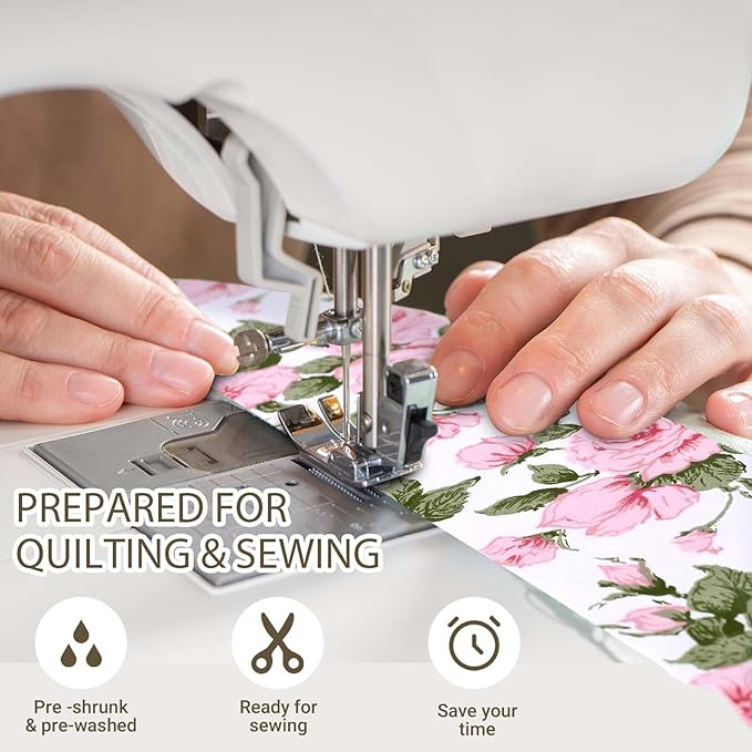 40 Pcs Pink Retro Floral Cotton Jelly Fabric Strips for Quilting Crafting Spring Summer Flower Precut Patchwork for Sewing DIY Crafts 2.55 Inch Cotton Fabric Bundles (Hydrangea)