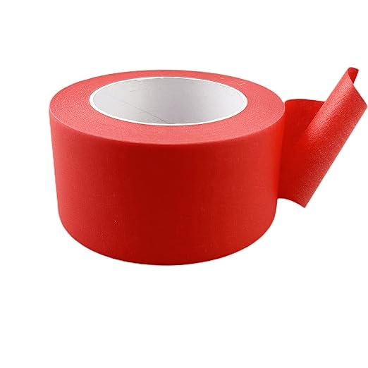 Wide Masking Tape, Red Painters Tape for Home, Office, School Stationery, DIY Art, Crafts, Labeling (3 Inch X 55 Yards)
