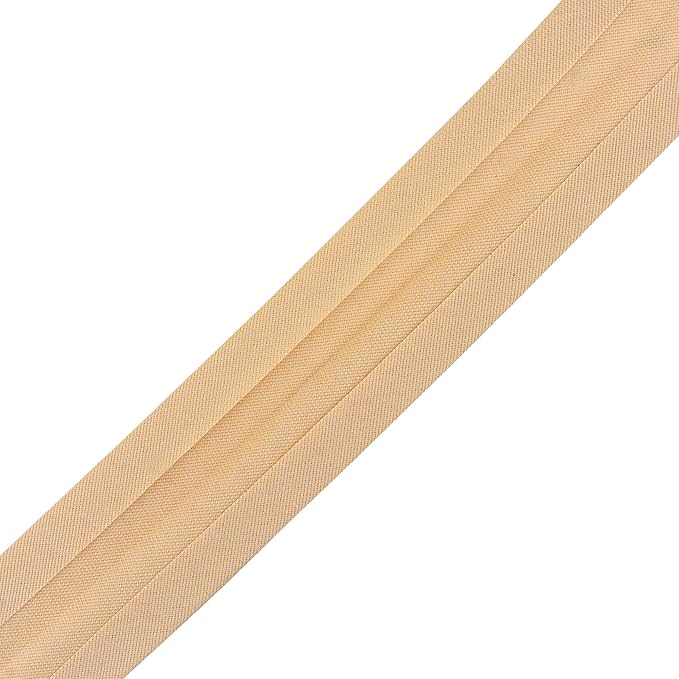 Mandala Crafts 55 Yards 1/2 Inch Khaki Double Fold Bias Tape for Sewing - Bias Binding Tape for Quilting Binding, Hemming, Seam, and Fabric Piping