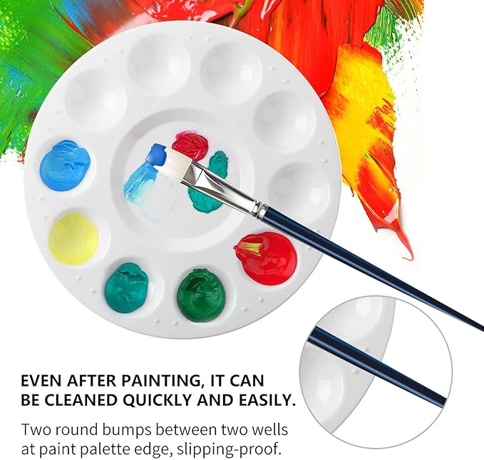 Paint Tray Palettes, 6 Pack, Painting Supplies, Painting Palette for Kids, Plastic Palette
