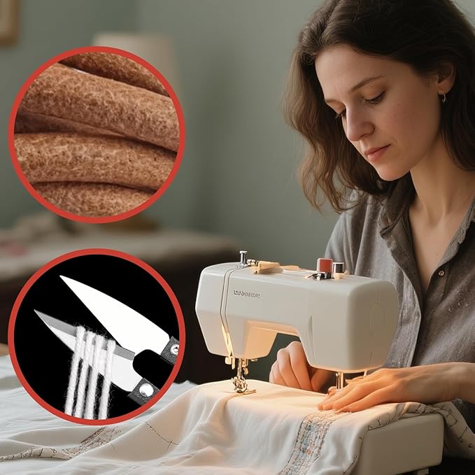 2 PCS Treadle Sewing Machine Belt, 72 Inch 3/16" Replacement Leather Belt with Hook for Singer/Jones Sewing Machine - 31 PCS Accessories Included
