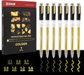 Retractable Gold Gel Pen, 7 Nib Sizes - Precision Large Capacity Opaque Gold Archival Gel Ink Pens, Fine Point Smooth Writing Highlighter Pens for Black Paper Note Taking Aesthetic Art Supplies