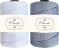 Maxee Premium Polyester Macrame Cord 3 mm × 218 yd (2 Pack),3mm 100% Polypropylene Macrame Cord,Ideal for Crochet, Wall Hangers, Bags, Rugs & DIY Crafts