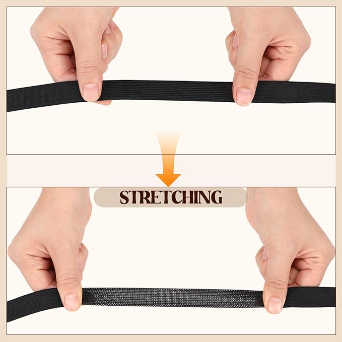 EBOOT 2 Pcs Elastic Spool (3/4 Inch X 22 Yard,White,Black)