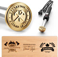Electric Branding Iron for Wood, Wood Branding Iron Personalized, Custom Woodworking Burning Stamp with LOGO/TEXT,Temperature-Controlled,DIY Wood Burning Tool (E-Straight)