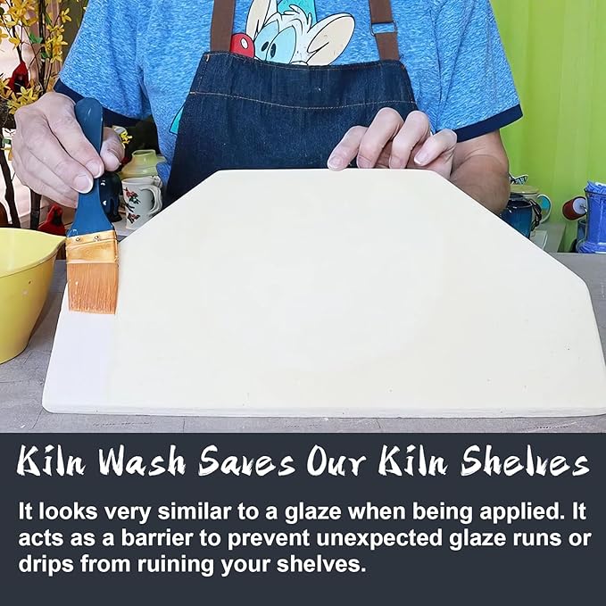 Liquid Kiln Wash 17.6 oz, Prevent Glaze from Sticking to Kiln Shelves, Microwave Kiln for Clay Pottery Ready to Use Liquid