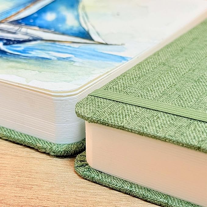 SEMLEART Hardcover Watercolor Journal,Square, 42 Pages, 6.5x6.5, 140 lb/300 GSM, Acid-Free, Cold Press, Cotton Pulp, Perfect for Artists & Travel Sketching (6.5×6.5in)
