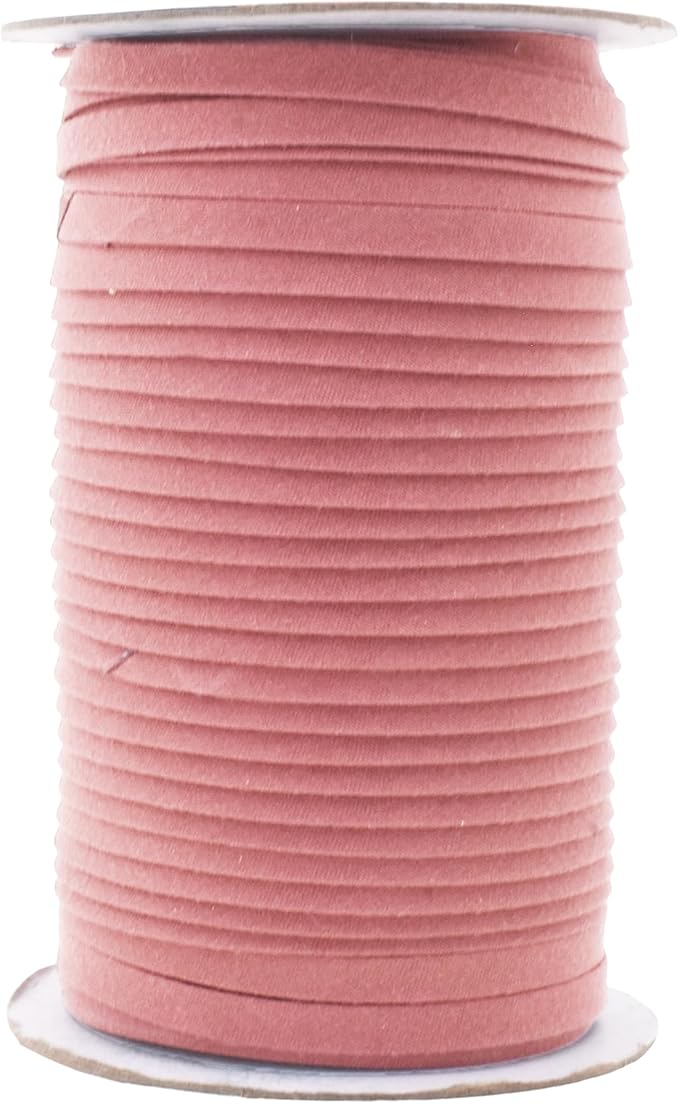 Mandala Crafts 55 Yards 1/4 Inch Dusty Rose Double Fold Bias Tape for Sewing - Bias Binding Tape for Quilting Binding, Hemming, Seam, and Fabric Piping